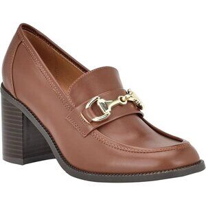 Nine West Brown Loafers with Gold Accent